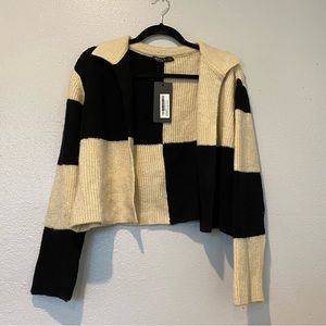 NASTY GAL CHECKERED CARDI
